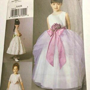 Sewing Pattern Vogue V7819 Girl Dress Flower Girl Pageant Holiday Formal 5-6x UC
